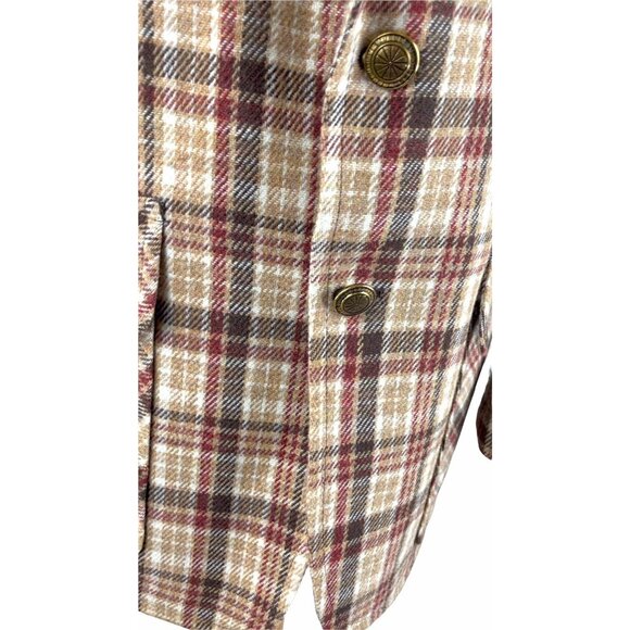 1970s plaid sports coat brown rust wool two button Size 40 - Picture 8 of 10